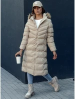 Dámsky zimný kabát LUXWARM béžový FashionStreet TY4376 Dámsky zimný kabát LUXWARM béžový FashionStreet TY4376