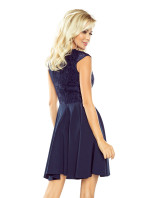 Tmavo modré šaty s čipkou model 5277175