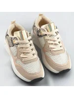 Béžové dámske športové topánky (6348)