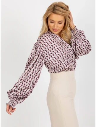 Dámska košeľa LK KS 509017 1.97 biela a ružová - FPrice