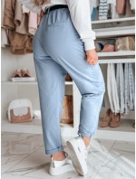 Dámske nohavice chinos s opaskom modré FashionStreet UY2550