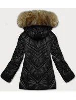 Dámska prechodná bunda s kapucňou čierna (H-97)