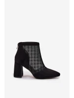 Botki Damskie Na Słupku Z Siateczką D&A LZ52-944 Czarne