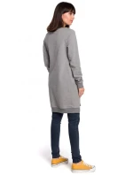 B101 Nadrozmerná tunika s rozdelenými bokmi - vojensky zelená B101 Nadrozmerná tunika s rozdelenými bokmi - vojensky zelená