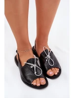 Kožené ploché sandále Zazoo 2898 black
