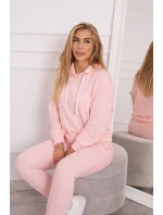 Tepláková súprava s kapucňou púdrovo ružová