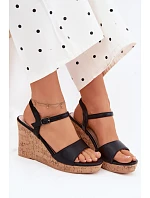 Dámské sandály na platformě Černé Clarabella