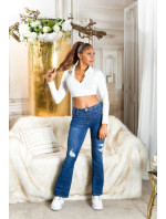 Sexy Highwaist Wide Leg Jeans in Used Look