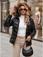 Dámska prešívaná zimná bunda s kapucňou MIRIAL čierna FashionStreet TY3769
