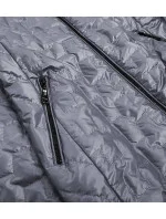 Šedá dámska bunda s ozdobnými vsadkami (MM50)