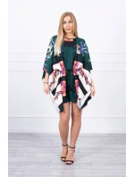 Netopierie šaty s viazaním v páse zelenej