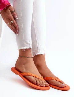 Płaskie Elastyczne Klapki Japonki Damskie ZAXY JJ285254 Pomarańczowe