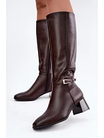 Čižmy na podpätku so zipsom, model 232096 Step in style Čižmy na podpätku so zipsom, model 232096 Step in style