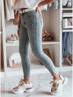 Dámske úzke džínsy s opaskom ICONON modré FashionStreet UY2465