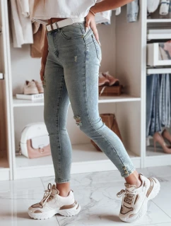 Dámske úzke džínsy s opaskom ICONON modré FashionStreet UY2465