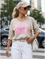 Dámska bavlnená blúzka CHERINO hnedá FashionStreet RY2830 Dámska bavlnená blúzka CHERINO hnedá FashionStreet RY2830