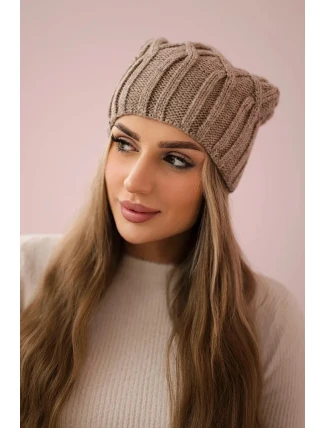 Milano fleecová čiapka K203 tmavo béžová