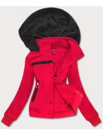 Krátka červená dámska rozopínacia mikina (AMG-63) Krátka červená dámska rozopínacia mikina (AMG-63)