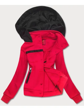 Krátka červená dámska rozopínacia mikina (AMG-63) Krátka červená dámska rozopínacia mikina (AMG-63)