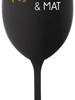 PSYCHO PAT&MAT - čierny pohár na víno 350 ml