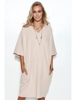 Denné šaty M708 béžové - Makadamia