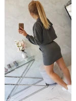 Súprava blúzky a sukne v grafitovej farbe Súprava blúzky a sukne v grafitovej farbe