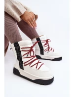 Śniegowce Damskie Na Grubej Podeszwie Wegańskie D.Franklin DFSH371007 Białe