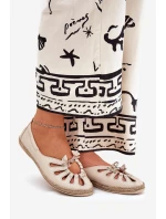 Płaskie Baleriny Z Naturalnej Skóry Zazoo 10179 Beżowe