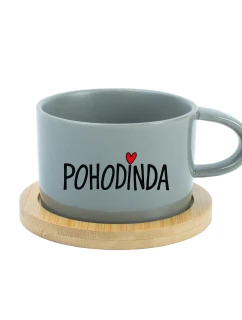 POHODINDA - sivý hrnček makrónka 200 ml
