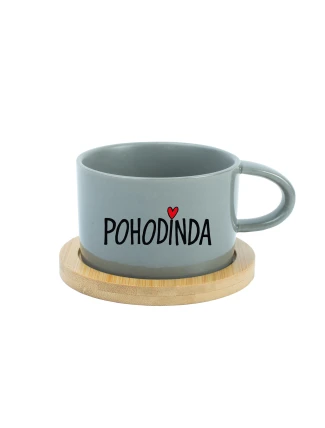 POHODINDA - sivý hrnček makrónka 200 ml POHODINDA - sivý hrnček makrónka 200 ml