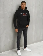 Pánska mikina s potlačou čierna FashionStreet BX5709