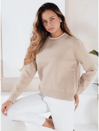 Dámsky základný sveter DARMILA beige FashionStreet MY2507