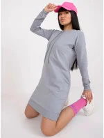 Dámske sivé teplákové mini šaty (A-006.73)