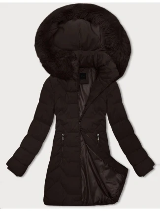 Dámska bunda s kapucňou J Style Chocolate (16M9121-158)