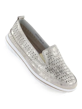 Dámske zlaté kožené poltopánky Jezzi 5364 Dámske zlaté kožené poltopánky Jezzi 5364