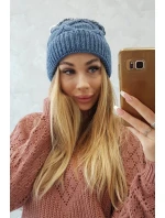 Fleecová čiapka Alice K248 denim+white