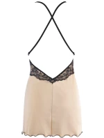 V-10539 béžovo-čierna košieľka - Axami