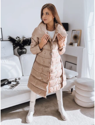 Dámsky prešívaný kabát LONDON PREMIUM camel FashionStreet TY3346 Dámsky prešívaný kabát LONDON PREMIUM camel FashionStreet TY3346