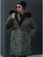 Dámska zimná bunda TRENDNEL s obojstrannou kapucňou zelená FashionStreet TY4589