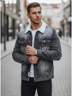 Pánska zateplená džínsová bunda s ovčou kožušinou čierna FashionStreet TX4230z Pánska zateplená džínsová bunda s ovčou kožušinou čierna FashionStreet TX4230z