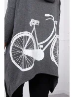 Mikina s potlačou kolesa graphite melange Mikina s potlačou kolesa graphite melange