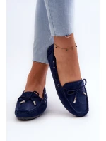 Damskie Zamszowe Mokasyny Granatowe Si Passione