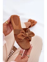 Płaskie Klapki Damskie Z Kokardką Camel Tobin