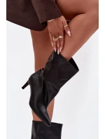 Wsuwane Botki Damskie Na Szpilce Czarne Solvienne