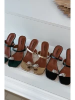 Dámské lodičky na podpatku s ozdobným detailem Zlaté Lorissa