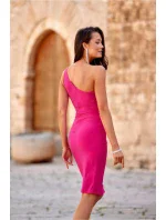 Dámske spoločenské šaty SUK0406 ružové - Roco Fashion