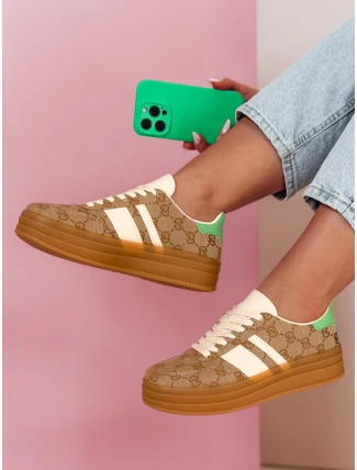 Dámske tenisky MOTIONA khaki FashionStreet ZY0902