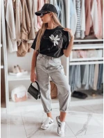 Dámske tričko nadrozmernej veľkosti s 3D efektom PETALOVE čierne FashionStreet RY2717