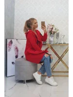 Zateplená bunda s kapucňou červená Zateplená bunda s kapucňou červená