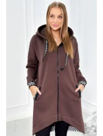 Mikina s kapucňou na zips hnedý Mikina s kapucňou na zips hnedý